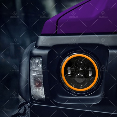 Fari full led tondo patrol - led, 7"